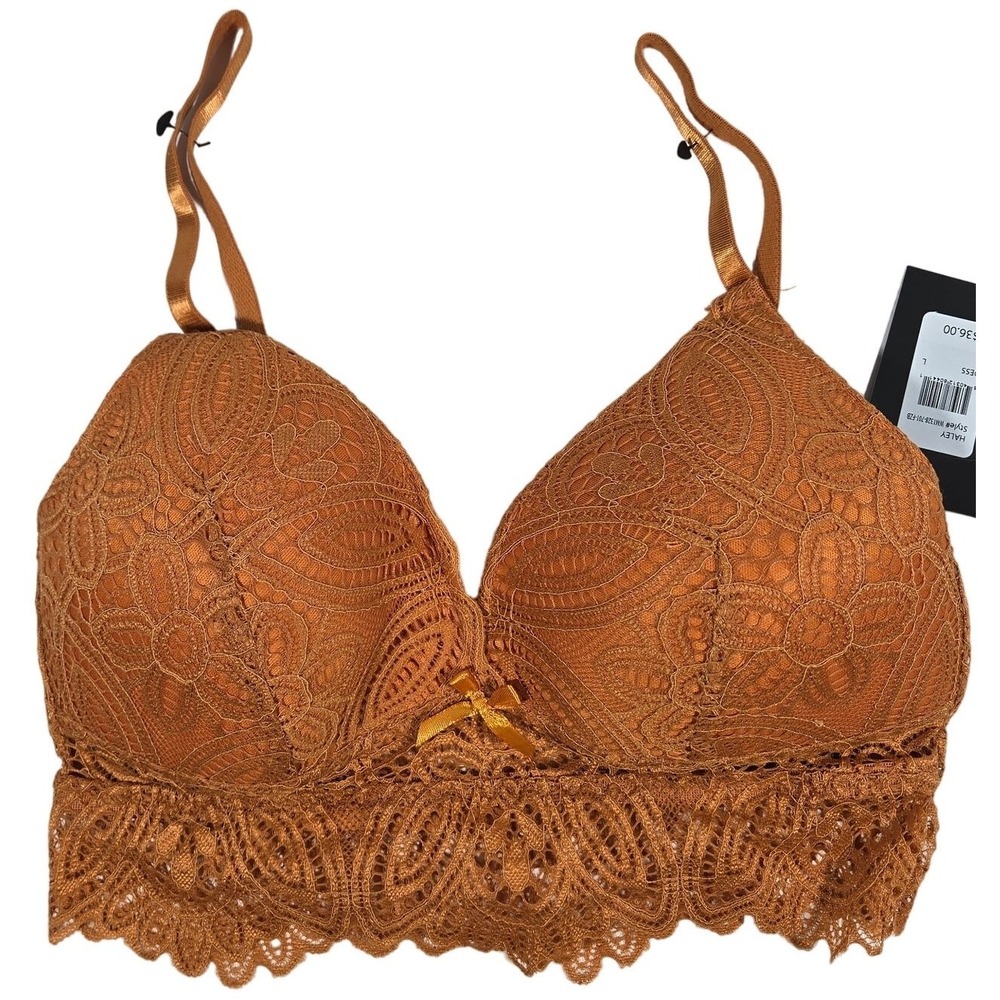 Frederick's of‎ Hollywood Haley Lace Wireless Pullover Bralette L NWT